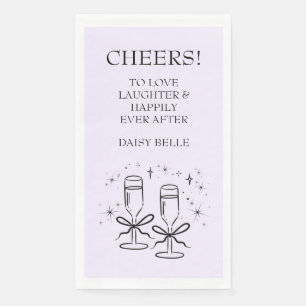 Hand Drawn Doodle Bridal Shower Purple Napkin