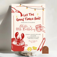 Hand Drawn Doodle crawfish boil Birthday party inv
