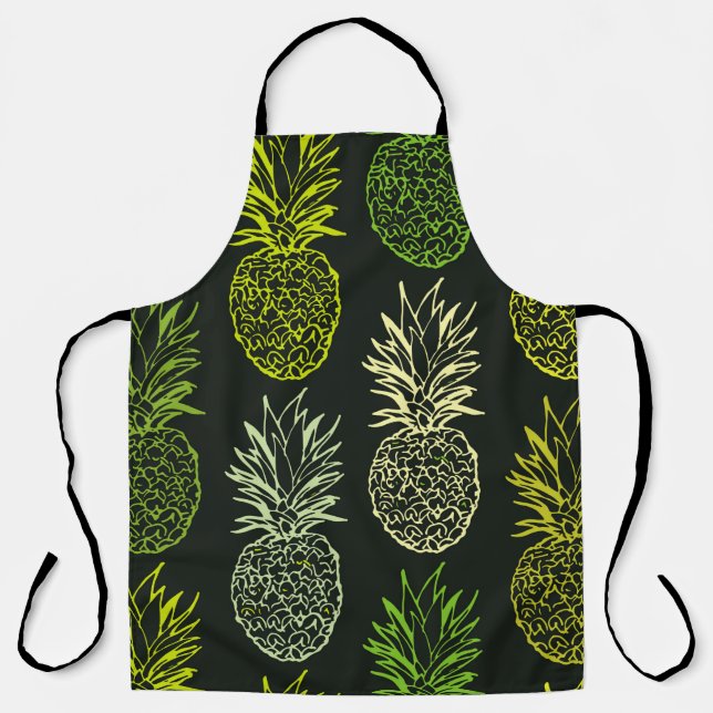 Hand drawn doodle floral pattern. Palm leavesart,  Apron (Front)