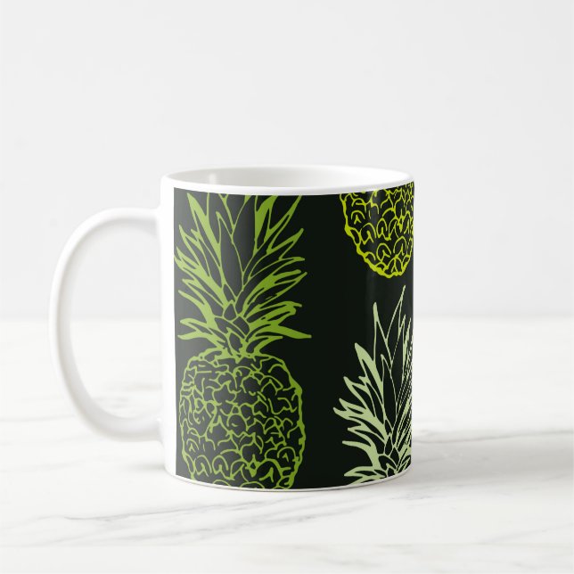 Hand drawn doodle floral pattern. Palm leavesart,  Coffee Mug (Left)