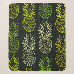 Hand drawn doodle floral pattern. Palm leavesart,  Sherpa Blanket