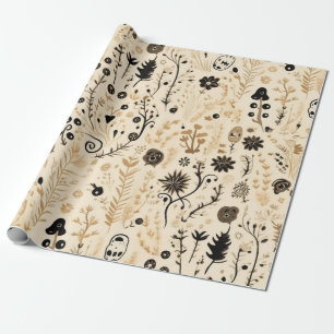 Hand-Drawn Doodle Floral Seamless Pattern Wrapping Paper