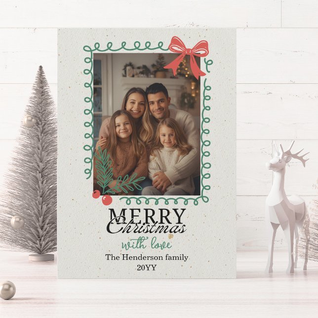 Hand-drawn doodle frame Merry Christmas  Holiday Card (Creator Uploaded)