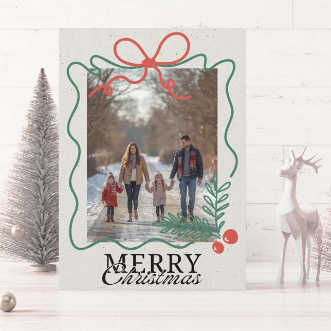 Hand-drawn doodle frame Merry Christmas  Holiday Card (Creator Uploaded)