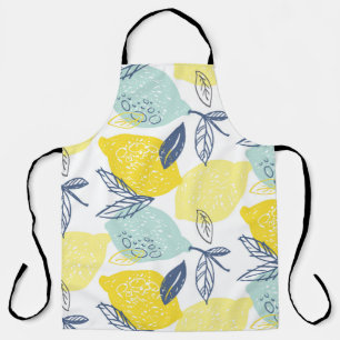 Hand drawn doodle lemonade seamless pattern apron