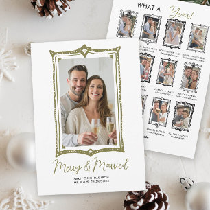 Hand Drawn Doodle Review First Christmas Married Holiday Card