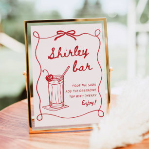 Hand Drawn Doodle Shirley Temple Bar Sign Print