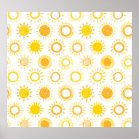 Hand Drawn Doodle Suns Pattern