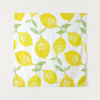 Hand drawn doodle tropical fruit pattern backgroun tapestry