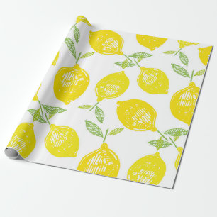 Hand drawn doodle tropical fruit pattern backgroun wrapping paper