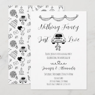 Hand Drawn Doodle Wedding Invitation