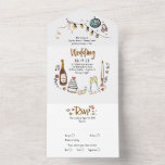 Hand Drawn Doodles Funky Quirky Modern Wedding All In One Invitation<br><div class="desc">Looking for something truly fun, easy, and full of personality? This all-in-one wedding invitation with a built-in, tear-off RSVP card is the perfect blend of convenience and charm. Designed with vibrant, hand-drawn doodles and a focus on simplicity, it’s ideal for couples who want a stress-free, stylish way to invite their...</div>