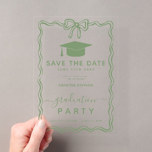 Hand Drawn Doodles Graduation Save the Date Acrylic Invitations