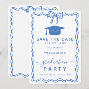 Hand Drawn Doodles Graduation Save the Date Invitation