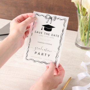 Hand Drawn Doodles Graduation Save the Date  Vellum Invitations