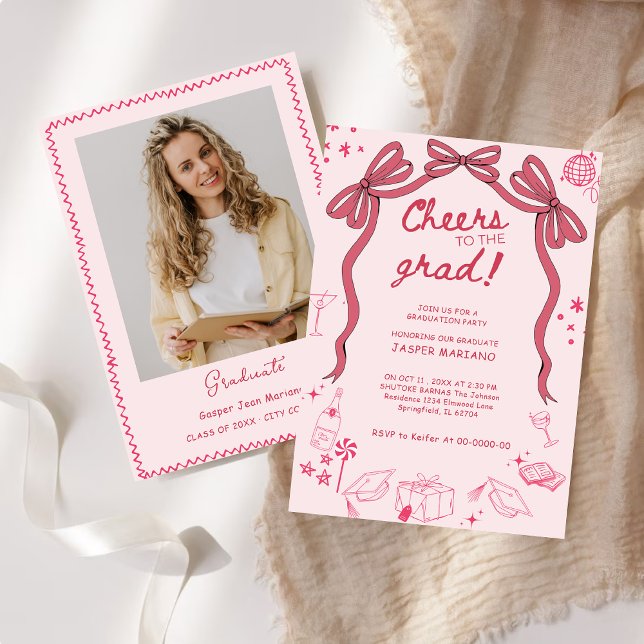 Hand Drawn Doodles Whimsical Graduation Party  Invitation (Creator Uploaded)