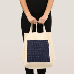 Hand Drawn Dots on Violet Dark Blue Tote Bag