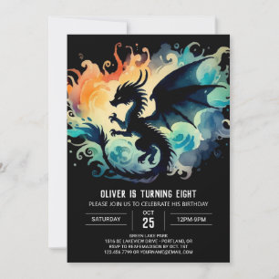 Hand Drawn Dragon Birthday Invitation