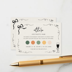 Hand Drawn Dress Code Wedding Guest Attire QR Code Enclosure Card