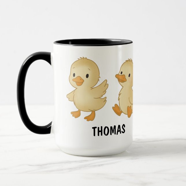 Hand Drawn Duck Custom Cute Mug (Left)