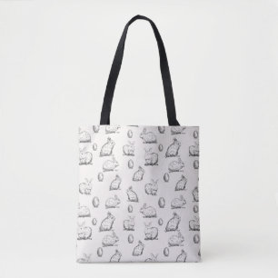 Hand-drawn Easter Bunnies Pattern   Tote Bag