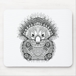 Hand Drawn Echidna Doodle Mouse Pad