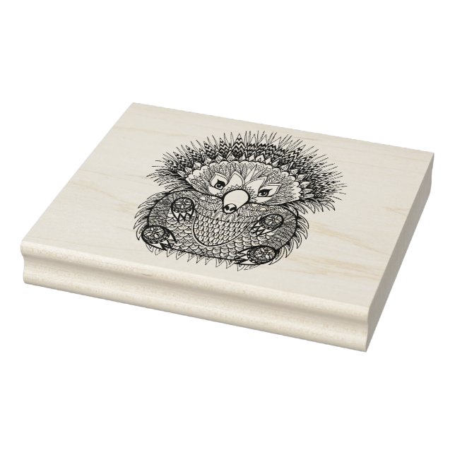 Hand Drawn Echidna Doodle Rubber Stamp (Stamp)