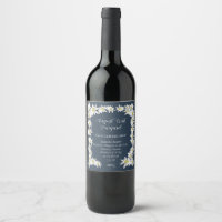 Hand-Drawn Edelweiss Navy Blue Alpine Vineyard