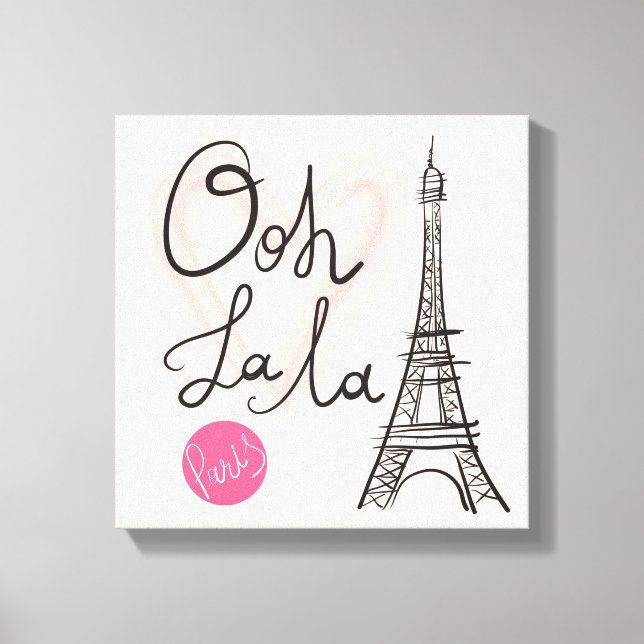 Hand Drawn Eiffel Tower Canvas Print (Front)