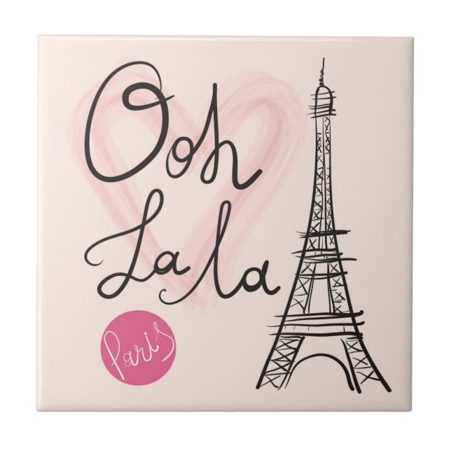 Hand Drawn Eiffel Tower Tile (Front)