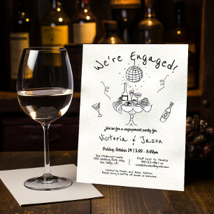 Hand drawn engagement party invitation