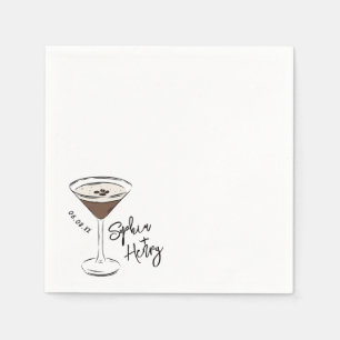 Hand Drawn Espresso Martini Cocktail Napkin