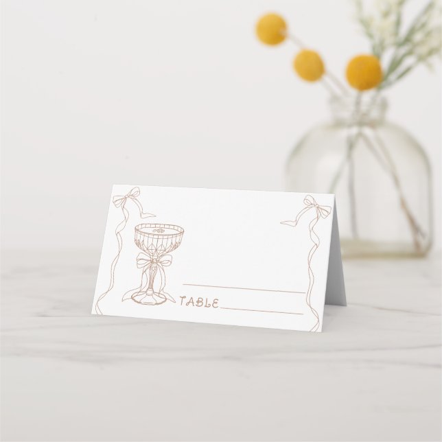hand drawn espresso martini - wedding place cards (Front)