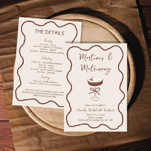 Hand Drawn Espresso Martinis & Matrimony Whimsical Invitation