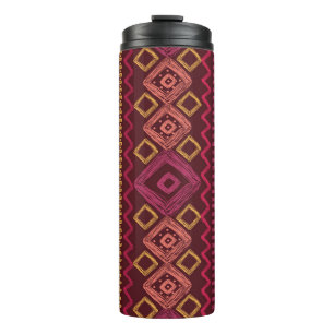 Hand drawn ethnic pattern: abstract seamless thermal tumbler