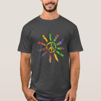 Hand Drawn Ethnic Peace Sign Hippie Bohemian