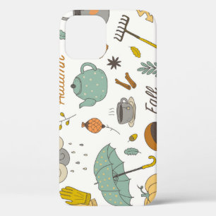 Hand Drawn Fall: Colourful Vintage Set iPhone 12 Case