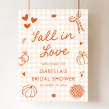 Hand Drawn Fall in Love Bridal Shower Welcome Sign
