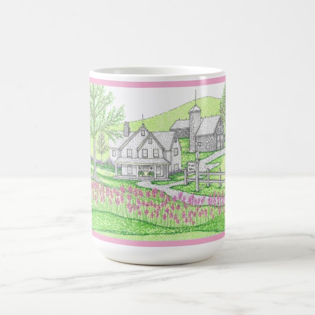 Hand Drawn Farm Pink 15oz mug (Center)