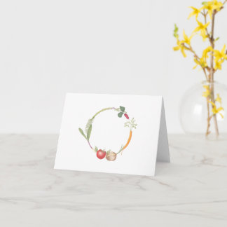 Hand-Drawn Farm Stand Vegetable Wreath Card