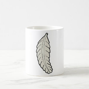 Hand Drawn Feather Minimalist Nature Coffee Mug