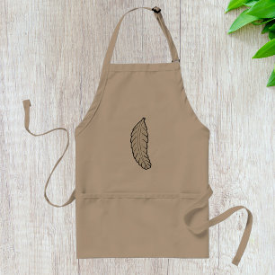 Hand Drawn Feather Minimalist Nature  Standard Apron