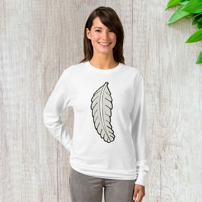 Hand Drawn Feather Minimalist Nature  T-Shirt (Creator Uploaded)