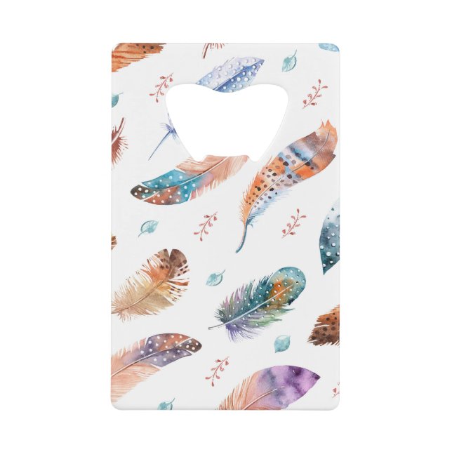 Hand Drawn Feathers: White Background Pattern (Front)