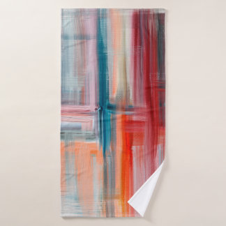 Hand drawn fine art painting. Oil on canvas, long  Bath Towel