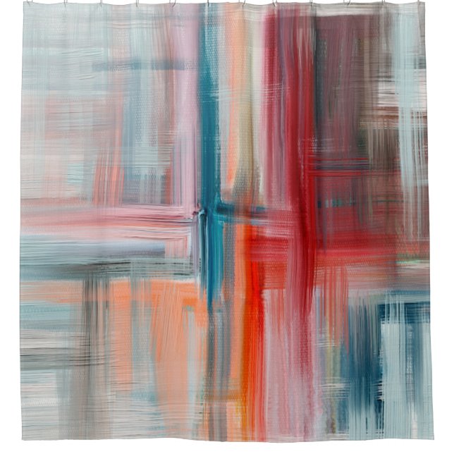 Hand drawn fine art painting. Oil on canvas, long  Shower Curtain (Front)