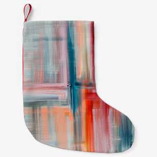 Hand drawn fine art painting. Oil on canvas, long Small Christmas Stocking