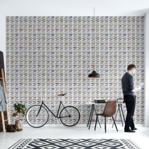 Hand-Drawn Fish Pattern Wallpaper