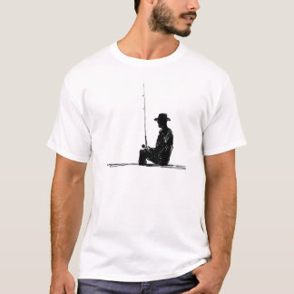 Hand-Drawn Fisherman with a Hat T-Shirt