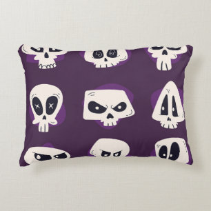 Hand drawn flat dia de muertos skulls collection s decorative cushion